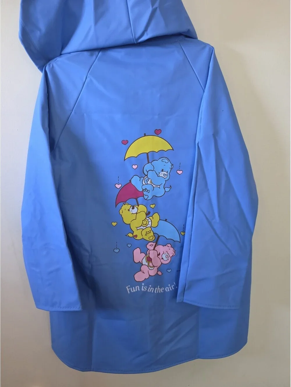 Vintage Care Bears Kids Blue Vinyl Raincoat 6X NWT Made in Taiwan Rare